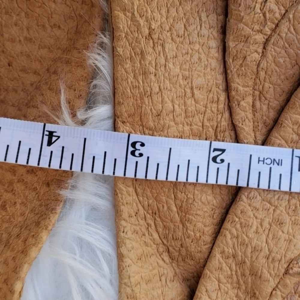 Vintage‎ Textured Leather Neutral Gloves 7